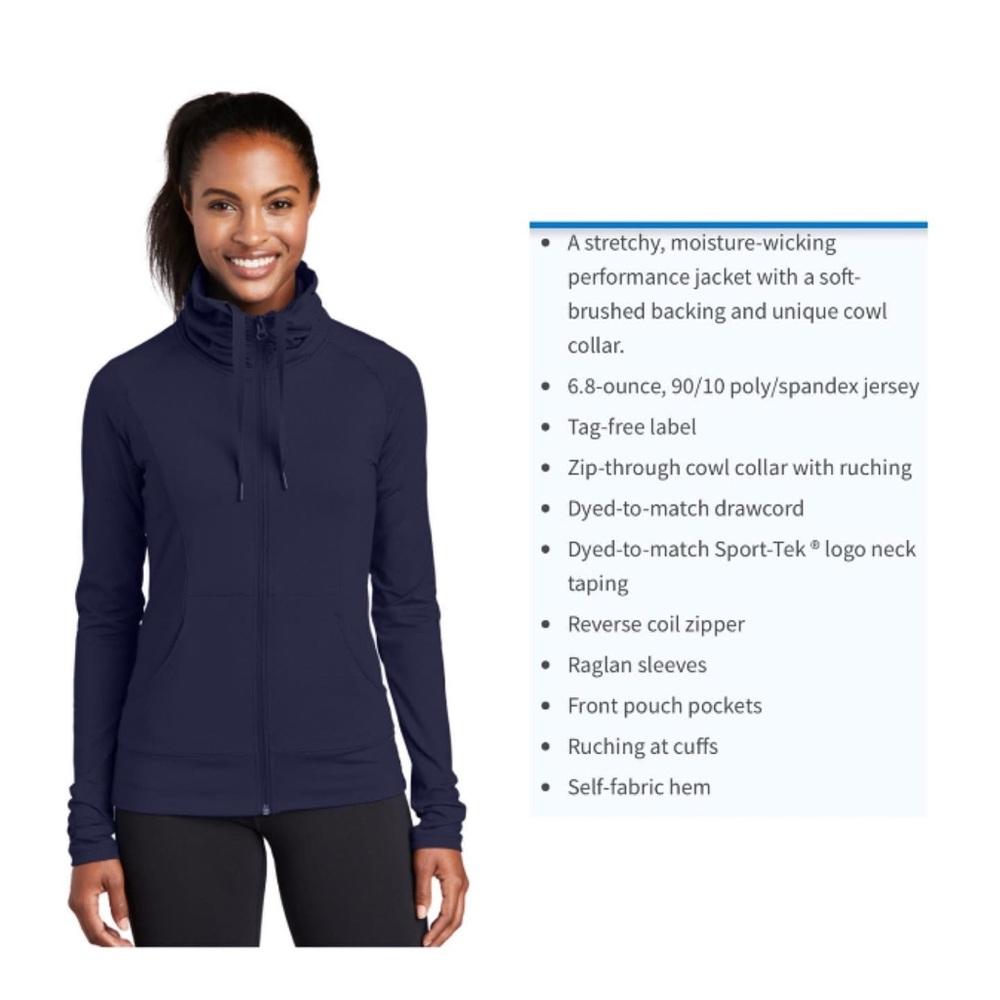 Sport-Tek Navy Ladies Fit Performance Jacket - Large
